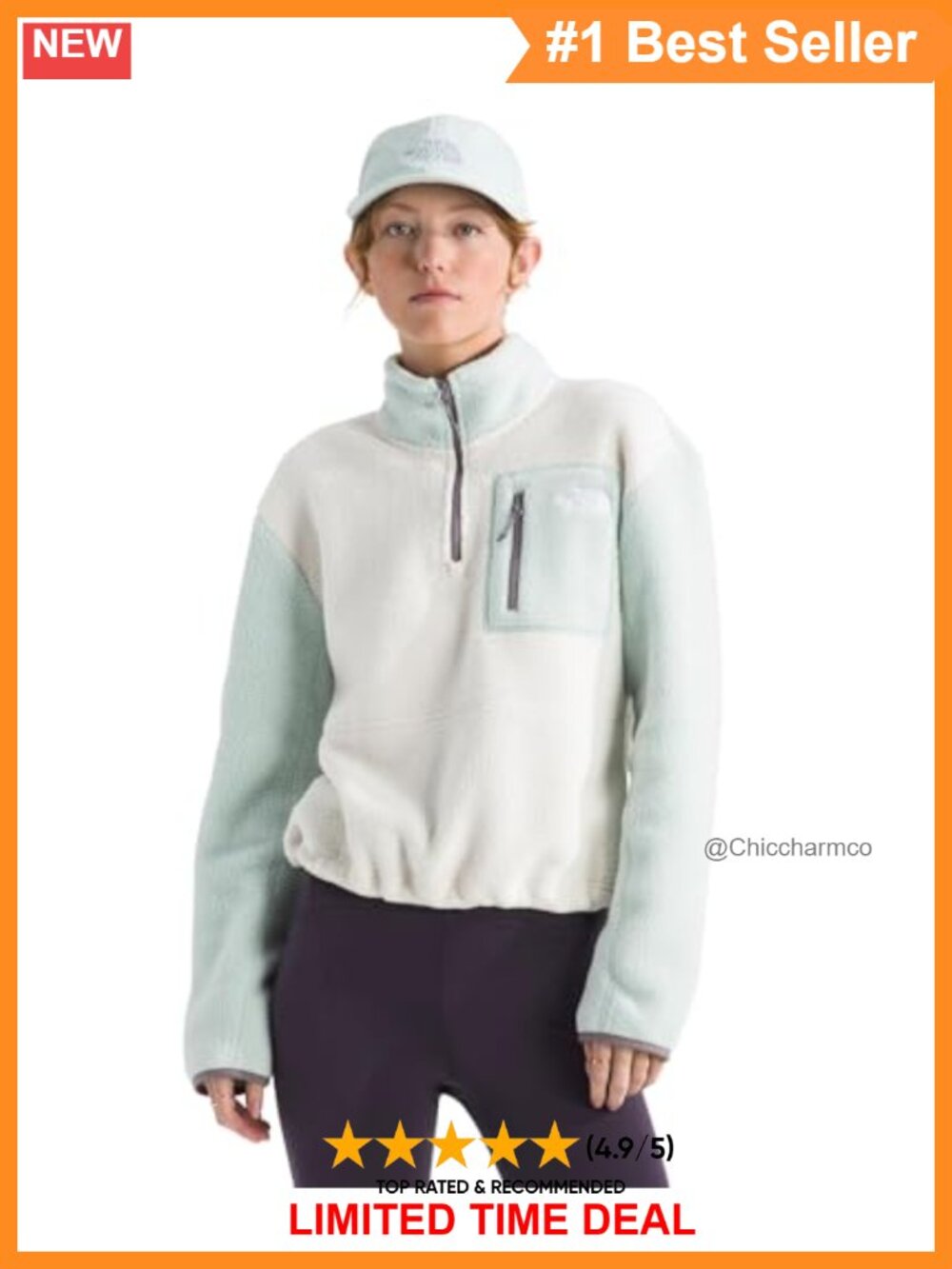 Quarter Zip Fleece Pullover Jacket Recycled Polyester Regular Fit